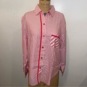 PINK Victoria's Secret Red and White Striped women’s night shirt